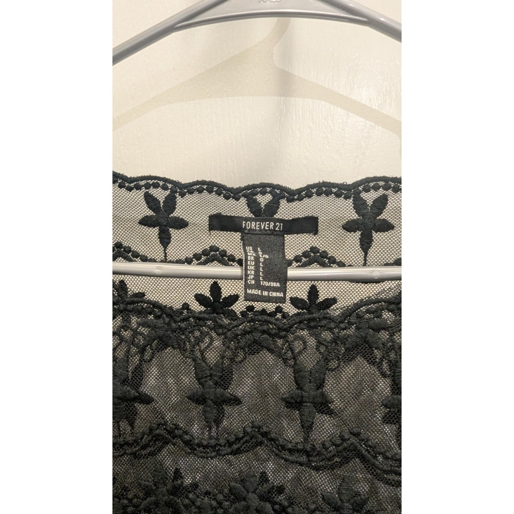 Women's Forever 21 Lace Long Sleeve Black Large - Picture 3 of 5